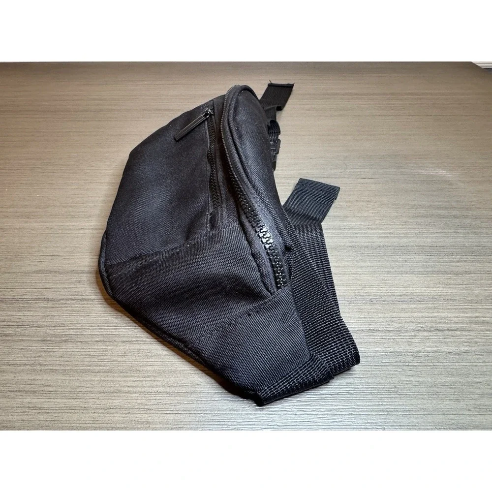 AIKENDO Black Canvas Waist Pack Fanny Pack Belt Bag Travel Hip Pouch Minimalist